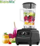 BioloMix G5200 Blender met 3PK (2200 Watt) - 2L Inhoud - Bijzonder Krachtig - 6 Messen - Smoothie Maker - Ice Crusher - Voor Alle Gezonde Sapjes! - Noten Malen - Zwart