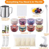 DIY Kaarsenset, DIY Kaarsen Maken Kit, DIY Kaarsen Maken Accessoires, Geurkaars Geschenken Set Inclusief Bijenwas, Kaarsendoosjes, Kaarsenlonten, Geschenken voor Vrouwen