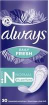 x6 Always Dailies Fresh&Protect Inlegkruisjes 0% Normaal 30st