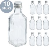 ForDig Glazen Flesjes met Dop (10 stuks) - 50 ml - Wodkaflesjes - Likeurflesjes