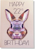Hourra 22 ans ! Carte d'anniversaire de Luxe - 12x17cm - Carte de vœux pliée avec enveloppe - Carte d'âge