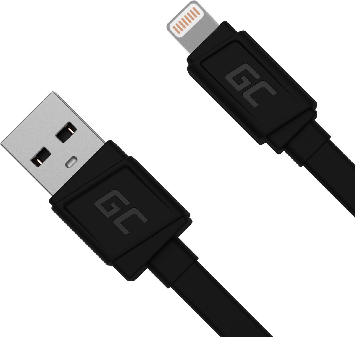 GCmatte Lightning Flat Kabel 25 cm Met fast charging Apple 2.4A