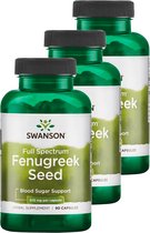 Swanson | Full Spectrum Fenugreek Seed 610mg | 90 Capsules | 3 stuks | 3 x 90 Capsules