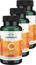 Swanson | Vitamine C 500mg | 100 Capsules | 3 stuks | 3 x 100 capsules
