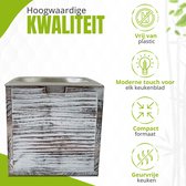 Afvalbakje voor het aanrecht - Vaatwasser bestendig - Hout Design - Geurbestendig - Voor GFT afval - 3 liter - Wit/ Bruin