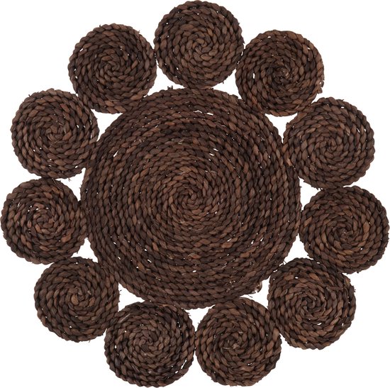 J-Line set de table Rond - jute - brun foncé