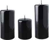 Vivory Kaarsen set Zwart hoogglans - voordeel verpakking