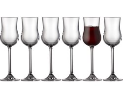Lyngby Glas Juvel port glazen - 9 cl - set van 6 - likeur en sherryglazen, portglazen set, vaatwasserbestendig