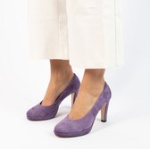 Manfield - Dames - Paarse leren pumps - Maat 39