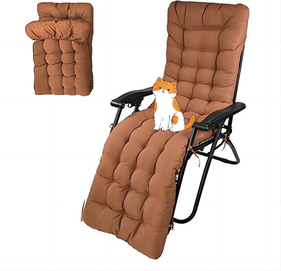 A Fauteuil inclinable pliant Coussin épais de 170 x 53 x 8 cm avec
