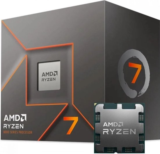 AMD Ryzen 7 8700F - Processor - 4.1 GHz (5.0 GHz) - 8-cores - 16 threads - 24 MB cache - AM5 Socket - Wraith Stealth koeler - Doos