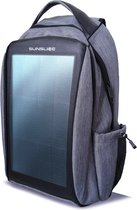 Sac à dos étanche avec panneau solaire, sacoche pour ordinateur portable avec panneaux solaires flexibles, puissants et résistants aux rayures pour une charge rapide à l'énergie solaire, avec port de charge USB externe, gris