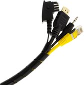 15547 Spiraalband, 7,5-60 mm, 5 meter, zwart, flexibele kabelslang, spiraalslang, kabelbescherming, voor het bundelen van kabels