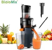 Biolomix - Slowjuicer - Sapcentrifuge Voor Fruit en Groente - 500ML - 200W - Koude Pers Juicer - Zwart