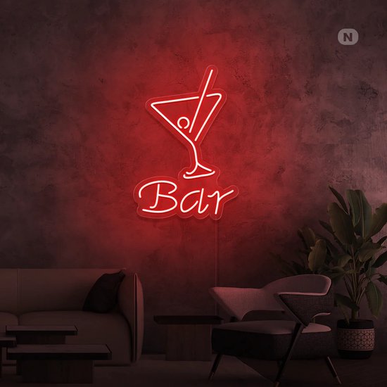 Led Neonbord - Led Neonverlichting - Cocktail Bar - Rood- 50cm * 34cm