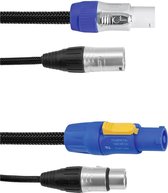 Eurolite Power-Hybrid DMX Verbindingskabel [1x XLR-stekker 3-polig - 1x XLR-stekker 3-polig] 1.5 m