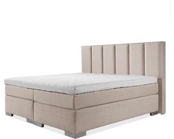 BedNL - Boxspring Utrecht - 120x220 Compleet beige 6 Balken