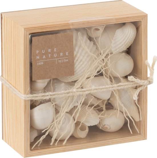 J-Line vierkante doos met schelpen