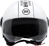 BHR 835 - Casque Vespa - bande blanche - taille S - casque jet blanc - pour moto et scooter