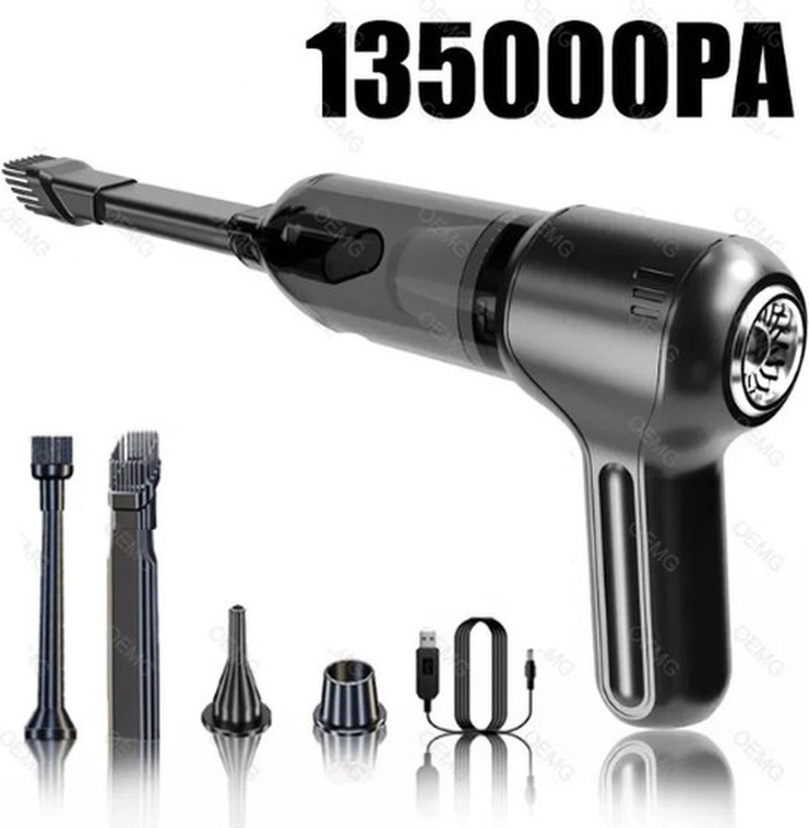 Everyday-Shop - Auto stofzuiger - 7 Opzetstukken - Krachtige Motor - Stofzuiger - Pro Versie - 35500RPM - 135000Pa - Wit