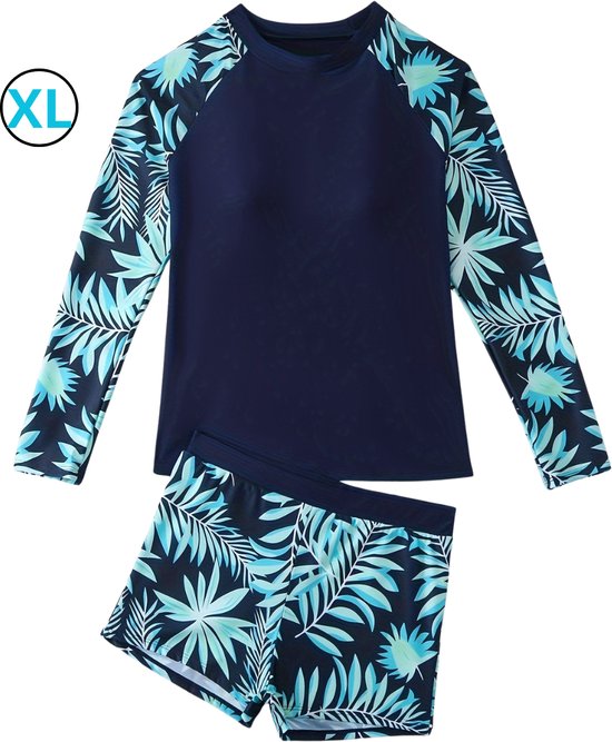 Foto: Livano rash guard surf shirt zwemkleding uv beschermende kleding voor zwemmen surfen duiken marineblauw maat xl