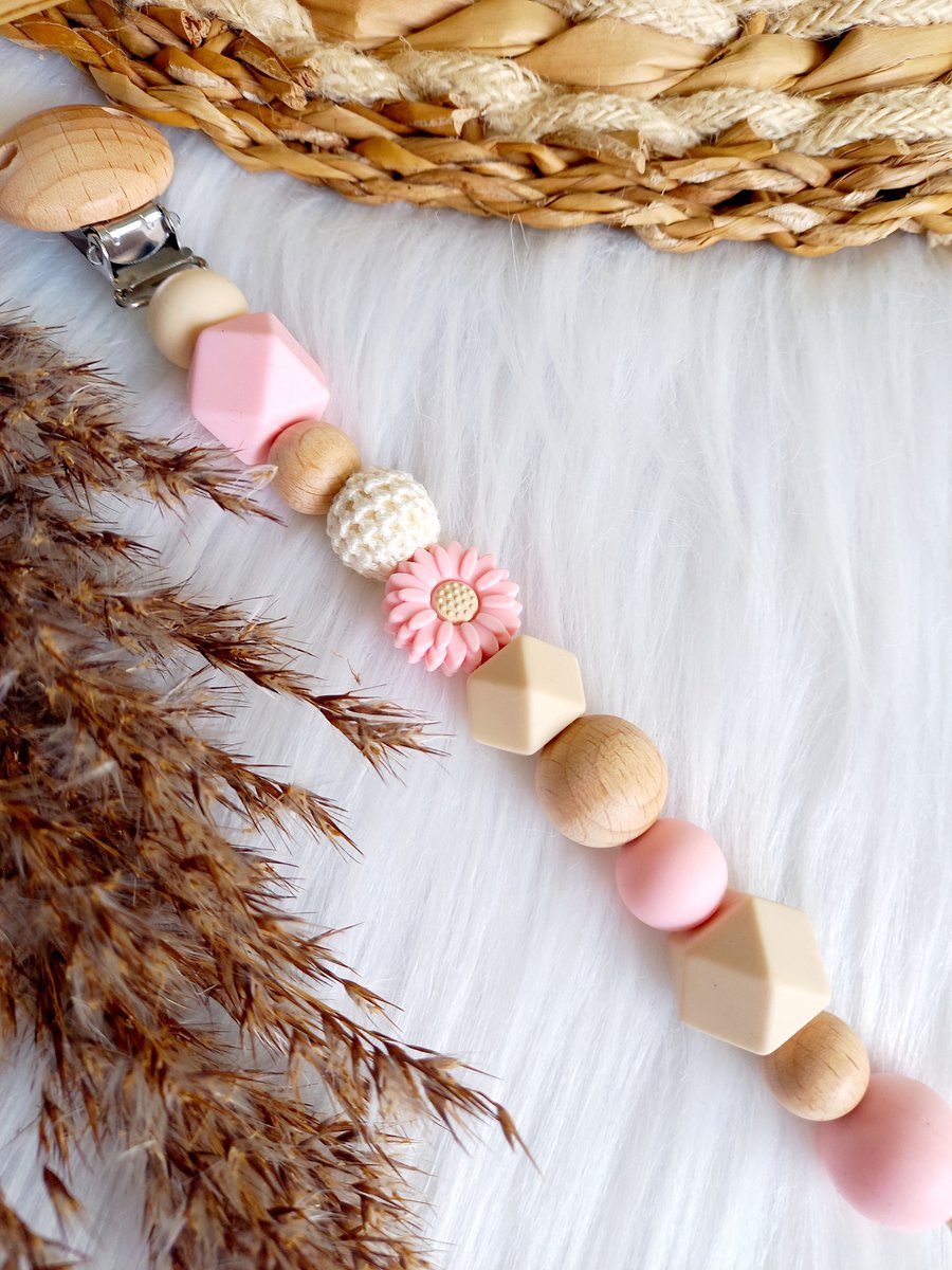 Goedkoopste Happy-By-Lies Speenkoord Daisy babypink