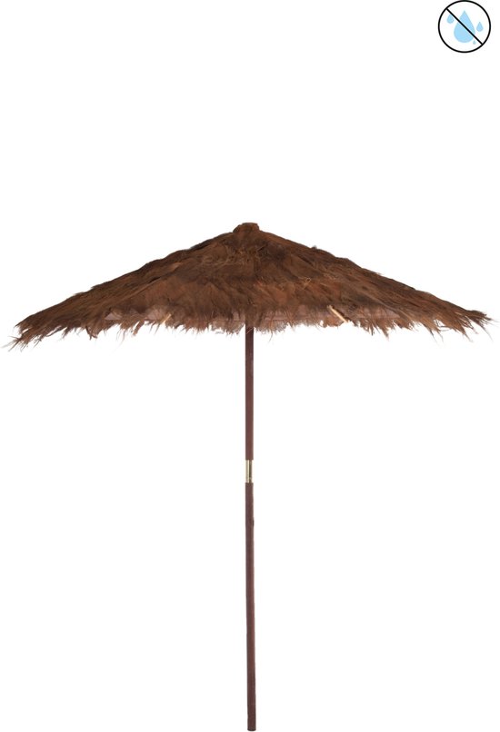 J-Line parasol Feuilles De Cocotier - marron - large