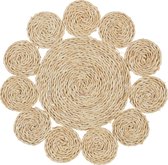 J-Line set de table Fleur ronde - jute - naturel