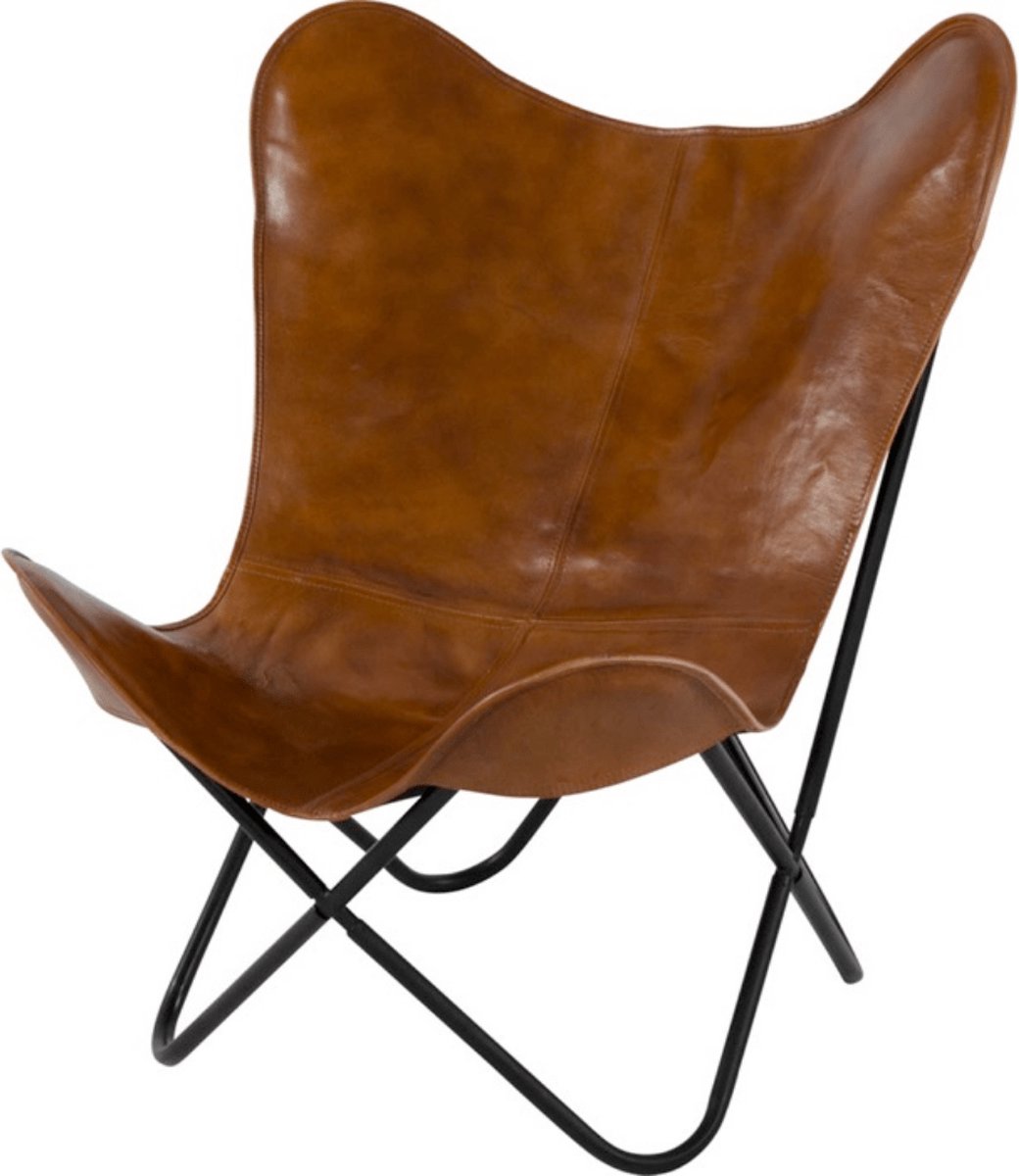 Lesli Living Vlinderstoel Buffalo 75x75x87 cm bruin