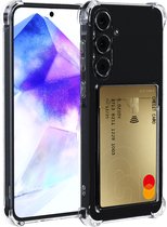 Hoesje geschikt voor Samsung A55 Hoes Shock Proof Siliconen Transparant - Pasjeshouder - kaarthouder - Transparant