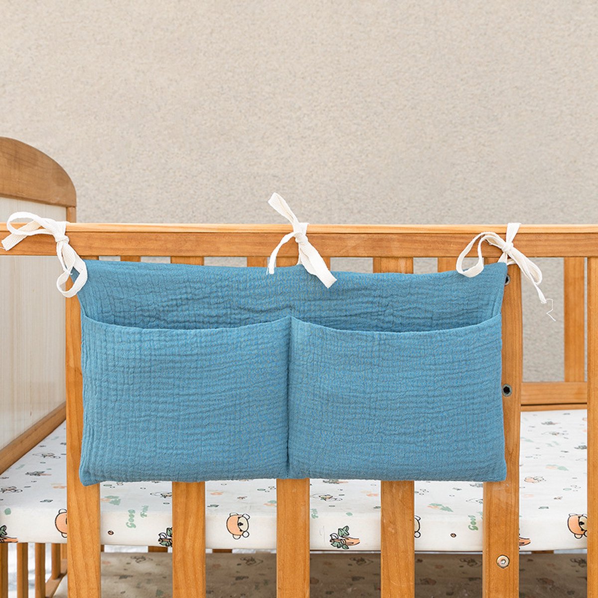Allernieuwste.nl® Baby Bed Baby Box Opbergzak - Opbergzak met Touw - Storage Bag - Blauw - 38 x 18 cm