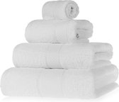 Homescapes badstof handdoekenset 4 stuks 100% katoen wit