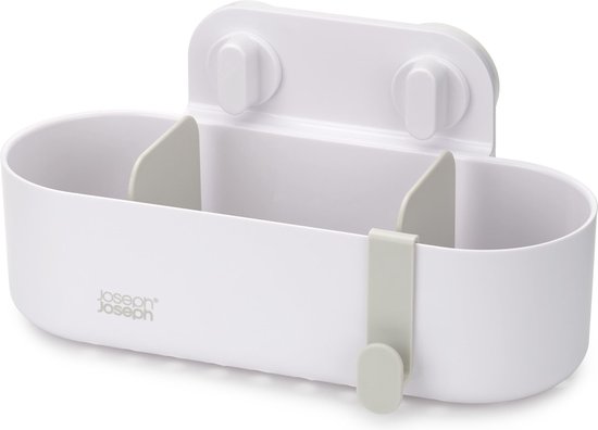 Organisateur de support de douche Duo , rangement de salle de bain pour accessoires de douche, blanc, grand