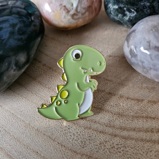 Dino t-rex groen, Enamel pin, speldje, verzamelen