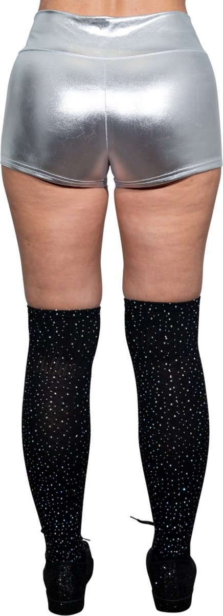 Glanzende hotpants - zilver - 36 - festival — afbeelding 2