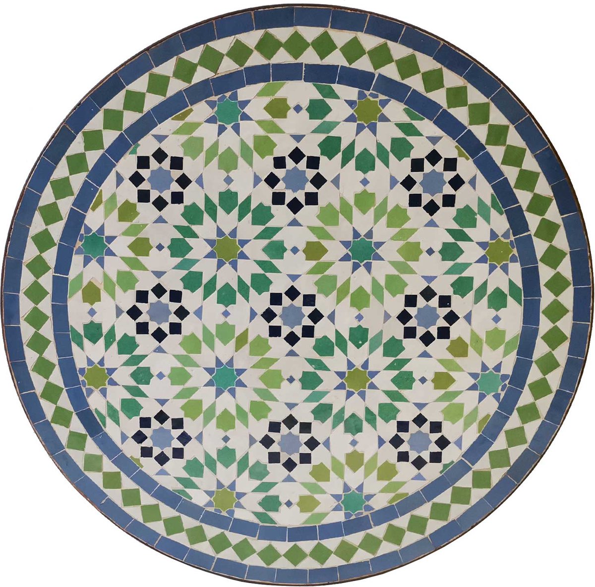 Ankabut mozaïek tafel groen blauw