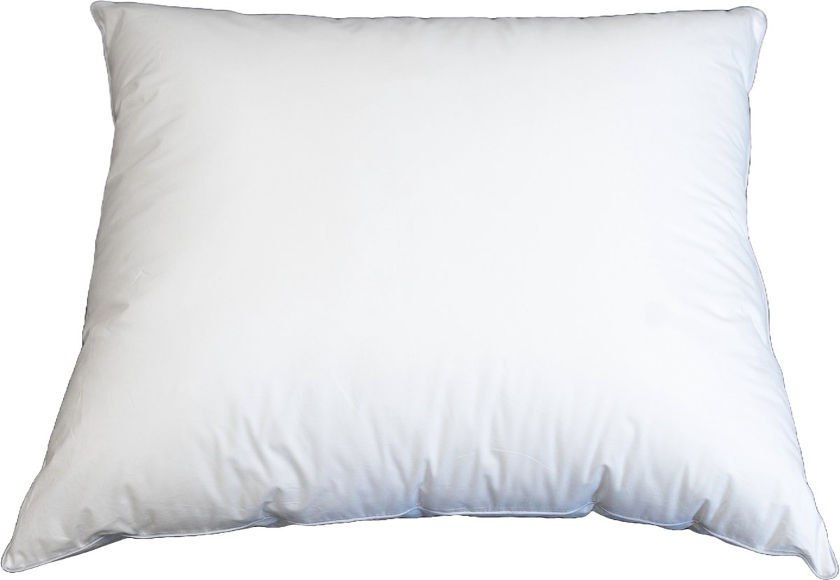 Luxe hoofdkussen - Grijze bies - Microfiber - 60 x 70 cm - Kussen de Luxe - Hotelkussen