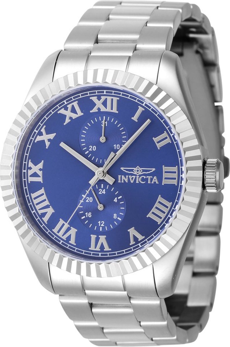 Invicta Specialty 47423 Heren Horloge - Waterdicht - Analoog - Quartz Uurwerk - Roestvrij Staal met blauwe Wijzerplaat - 43mm