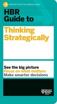 Boekomslag HBR Gids voor Strategisch Denken met de tekst 'Smarter than the average guide', 'HBR Guide to Thinking Strategically', en 'See the big picture, Focus on what matters, Make smarter decisions'.