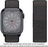 Zwart met subtiele rode weave Nylon Horloge Bandje Geschikt voor Apple Watch 1, 2, 3, 4, 5, 6, 7, 8, SE & Nike+, 38mm, 40mm & 41mm "Vrouwenbreedte" Series - Zacht Geweven Nylon - 38 mm, 40 mm en 41 mm - black - Maat: zie maatfoto