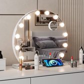 Miroir de maquillage miroir Hollywood avec miroir de maquillage lumineux 12 LED USB