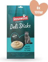 Pets Unlimited Delisticks - Zalm Tonijn - Mousse voor Katten - 12 zakjes à 5 sticks x 15g