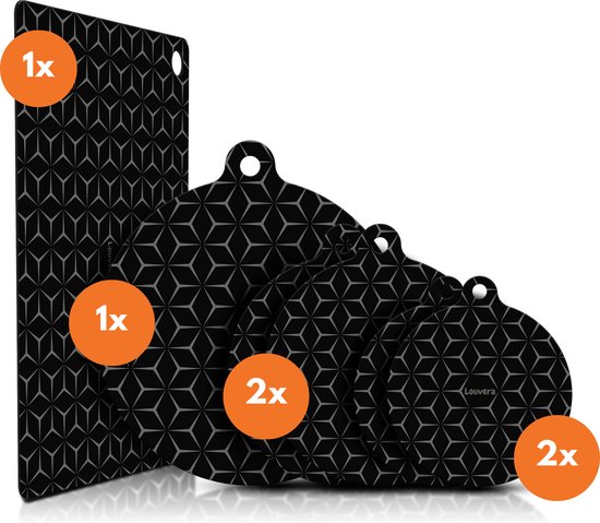 Louvera Inductie Beschermer Set – Hittebestendig tot 280 ºC – Panbeschermers - Afdekplaat voor Kookplaat - Inductie Mat Voor Elk Formaat - 6 stuks – Inductie mat – Onderzetter - Incl. E-book - Geschikt voor Booster Functie - Grijs