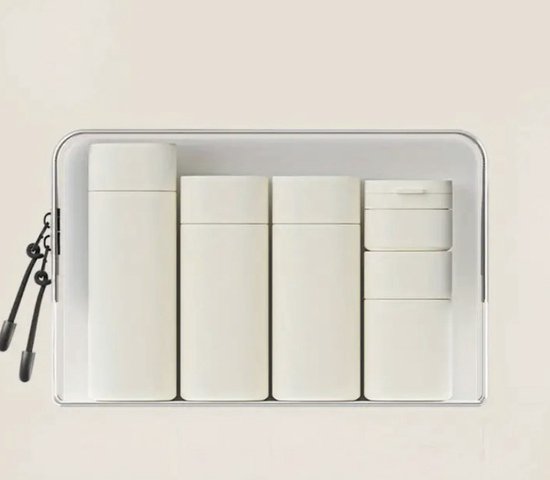 Reisflesjes met Etui - Reisset - Set van 5 Reisflacons - Navulbaar - Reisaccessoires - Toilettas - Vliegtuig Handbagage