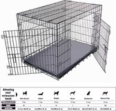 Hondenbench - Bench - Opvouwbaar - Bench voor honden - 2 deuren - Zwart - XS - 47,5x31,5x39 cm