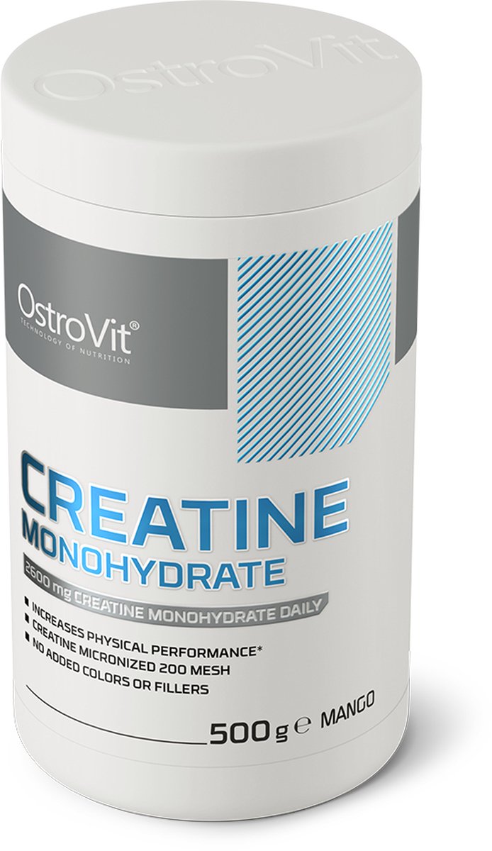 Goedkoopste Creatine - Mango - Creatine Monohydraat - 500 G - Creatine Monohydrate Powder - 166 Porties! - OstroVit