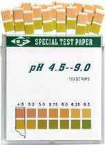 100 pH test strips 4.5 - 9.0 voor speeksel en urine pH waarde - meten - test - zuur en base