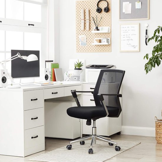 bureaustoel, comfortabele bureaustoel, in hoogte verstelbare computerstoel 60D x 57,5B x 30H centimeter