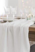 Mosel Mousseline decostof in offwhite (48 cm x 5 m) 66 g/m² - zeer dunne tafelloper voor verjaardagen en bruiloften - tafelband decoratie