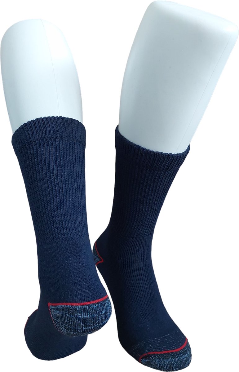 WeirdoSox – Werksokken met versterkte hak en teen en comfortabele badstof voet – Navy - 4 paar - Maat 39/42
